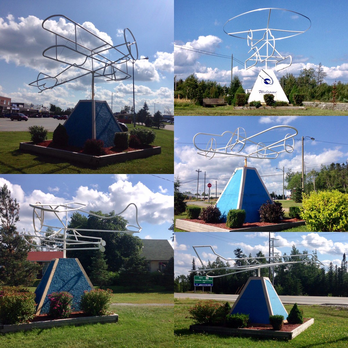 NAAMGander's tweet image. Public artwork in gander include 5 pipe planes. Can you tell what planes they are modelled after? ✈️ #yqx #gander #planes #museum