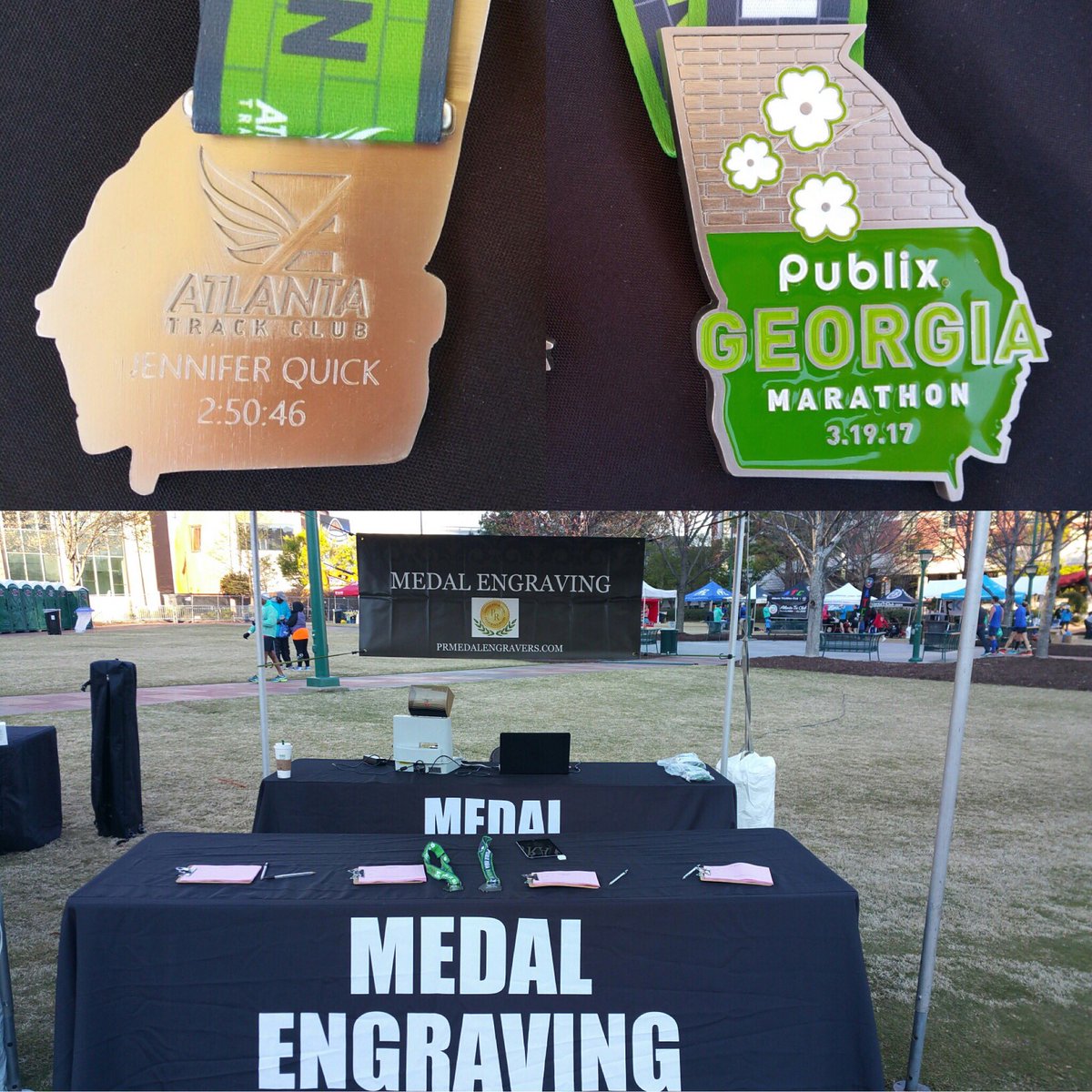 PrMedal's tweet photo. Good luck to all @Publix Georgia Marathon runners!! Come visit us after the race to get your medal engraved. #gamarathon #atlantatrackclub https://t.co/FB9GBlCEtL