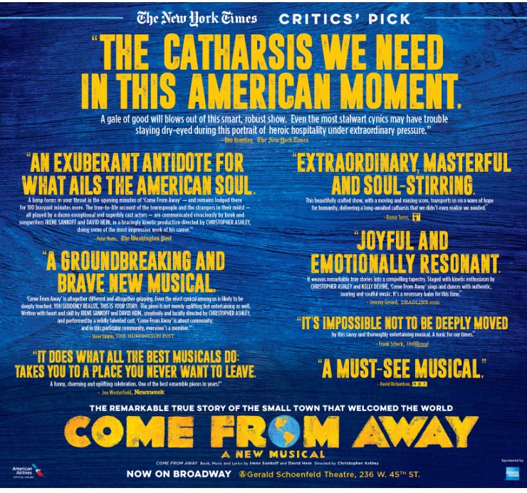 COME FROM AWAY Reviews