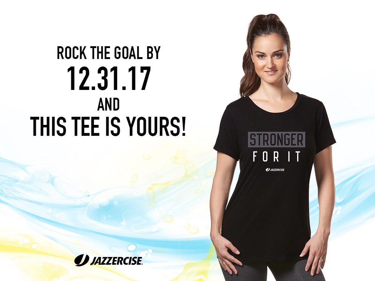 JazzerciseCV's tweet photo. 150 classes will look awesome on you! Hit the goal by 12/31/17 and this fab tee is all yours. #fitnessgoals https://t.co/yD0KWpoXkF
