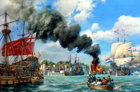 This June marks 350 years since the Dutch daringly invaded #Chatham, setting the River #Medway ablaze. Commemorations 7-17 June  #BoM350