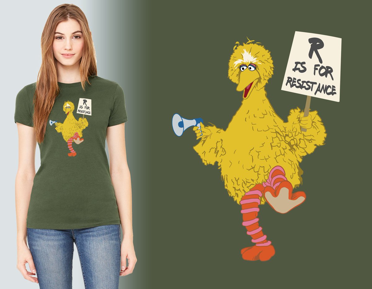 HappyCapyTees's tweet photo. The puppets on the Street need your help. Get 'R is for Resistance' for only $14! Proceeds to benefit PBS. https://t.co/2FvrkPsLUf https://t.co/UaC6I3K6Zb