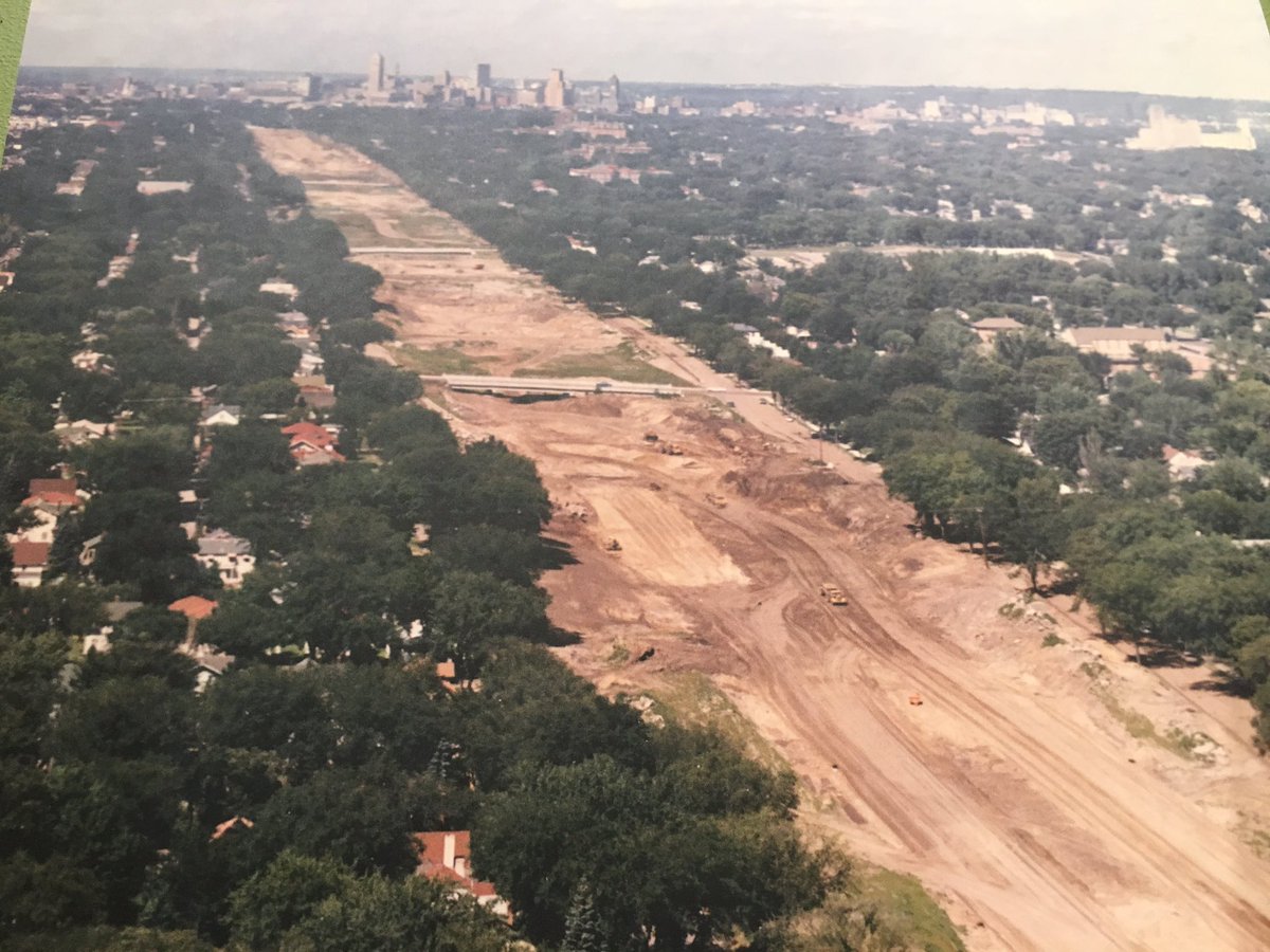 WittenbergJason's tweet photo. Quite a photo of 35W under construction in 1960, courtesy of "The Auto Show" exhibit @HennHistMuseum https://t.co/TjIZhjCFdn