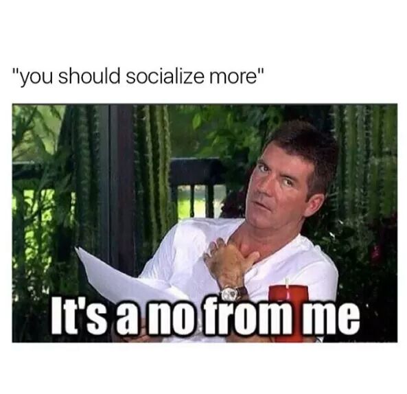 Wallflower_Mag's tweet photo. We're with Simon on this one. #introvertproblems https://t.co/z3amopz8Gh