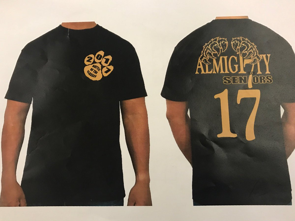 SPHSClass2017's tweet photo. Don't forget to buy your Battle of the Classes T-Shirt by this Thursday for $10. Talk to mcglaughlin, vig, or a class officer to order!! https://t.co/qhsmopN78g