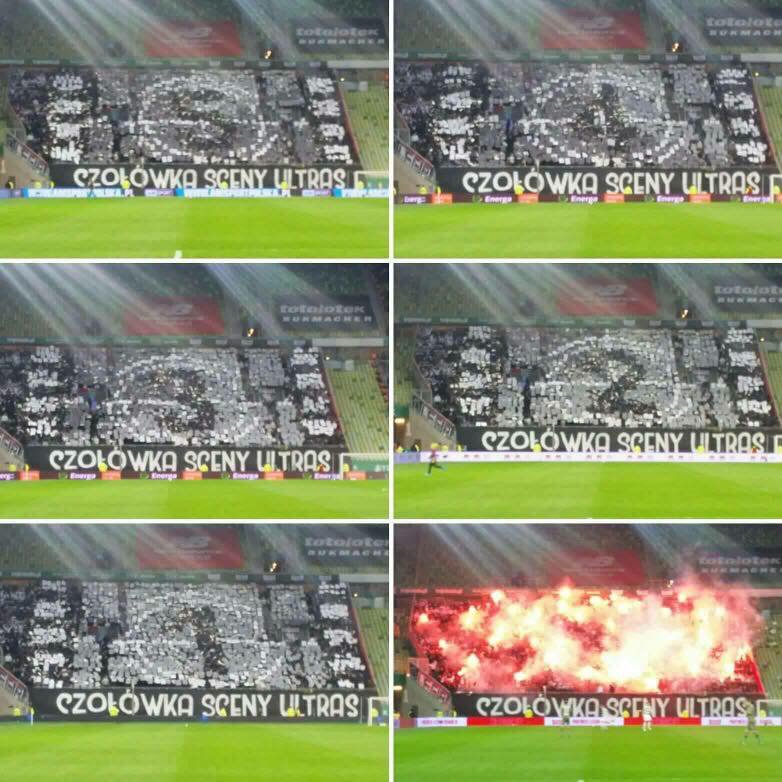 ActuFoot_'s tweet photo. L'énorme tifo des supporters du Legia Varsovie ! 🔥💥 https://t.co/58x3xTVOQV
