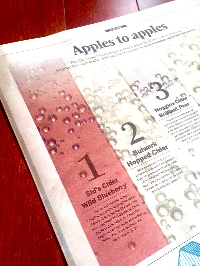 Whoohoo! #1 cider in <a href="/theCoast/">theCoast</a> beer guide this week! Thanks guys! #nscider #drinklocal #sidscider #craftbrewing #blueberrycider