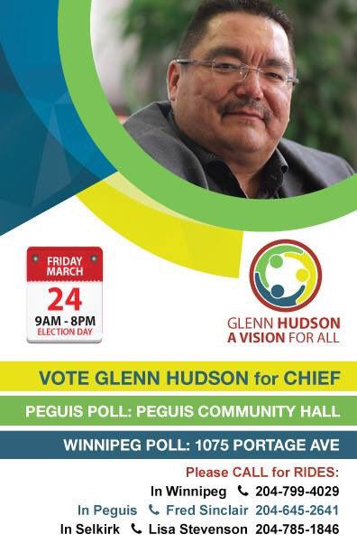 ChiefGHudson's tweet photo. Vote #GlennHudson for #Chief of #PeguisFirstNation ✅#GoGlennGo #PeguisMohawksSeniorHockeyTeam https://t.co/8LS2MRdOWt