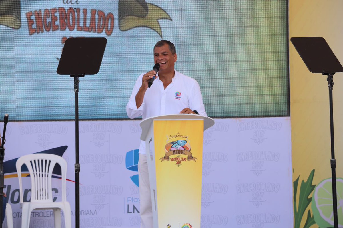 "Agradezco a todas las empresas que apoyaron en el #MundialEncebollado2017", <a href="/MashiRafael/">Rafael Correa</a>