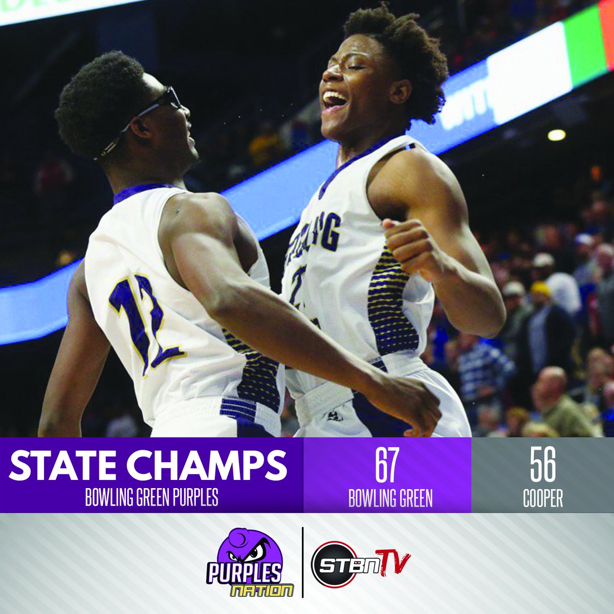 sportingtimes's tweet photo. Congratulations Purples Nation, Coach Sherrill, Staff and Players. 2017 Whitaker Bank/KHSAA Boys State Basketball Champions! https://t.co/PYJDhjQnhY