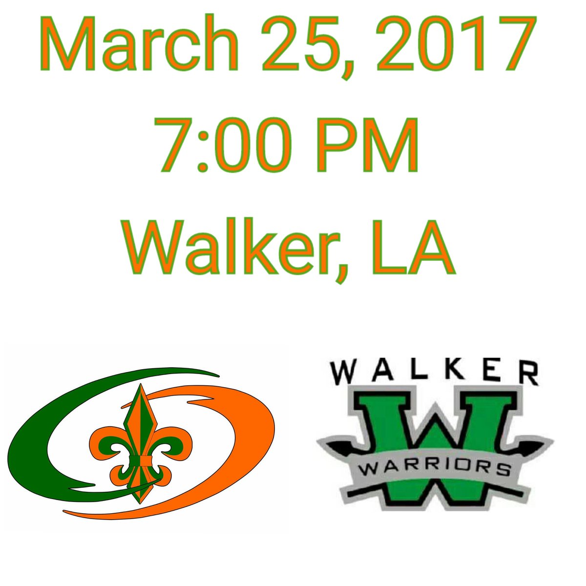 BayouHurricanes's tweet photo. On the road this week vs the Walker Warriors. 

For those making the trip, the address is: 
13328 Wildcat Dr Walker, LA 70785 https://t.co/qAlxqDSdMs