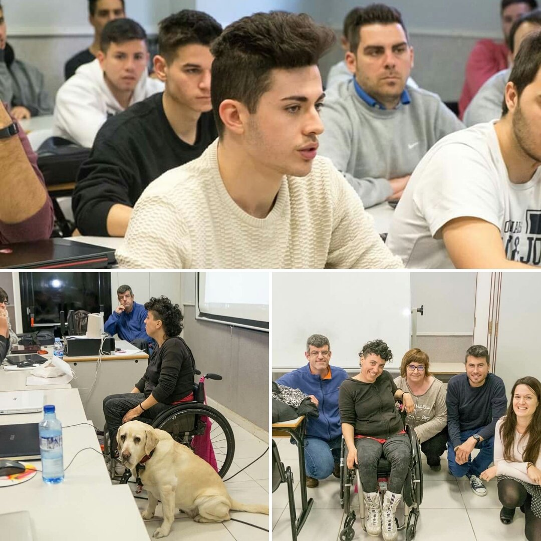 EducemGran's tweet photo. Xerrada de Patrícia Carmona a #DAM1 i #ASIX, acompanyada de la seva gossa Clara, sobre els accidents i les seves conseqüències @IGuttmann https://t.co/7g5ztlxEah