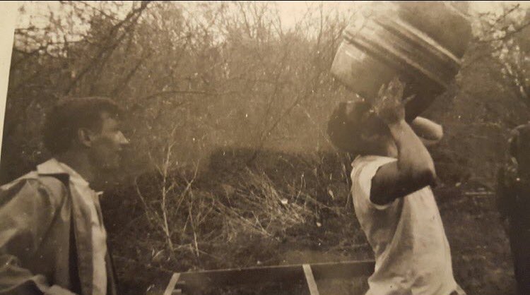 claiirebenjamin's tweet photo. A photo of my great uncle chugging from a keg at foster post world war 2. Some things never change👌🏼 https://t.co/cEnXYbSxRc