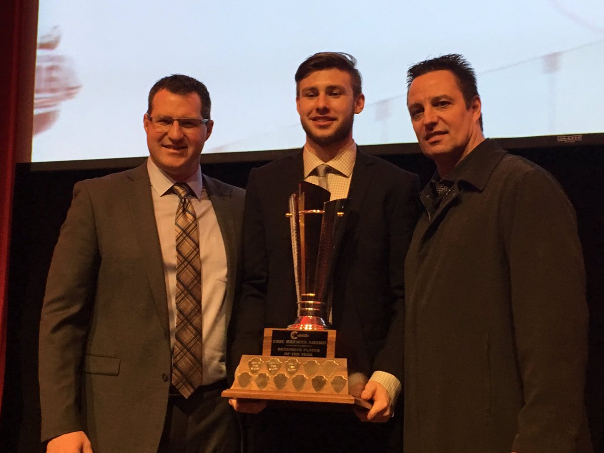 KyleBalzer's tweet photo. .@PGCougars d-man @_Ruopp2 wins Defensive Player of the Year, presented by alum #EricBrewer via webcam #CityOfPG @mypgnow https://t.co/m3uOvPoE3j