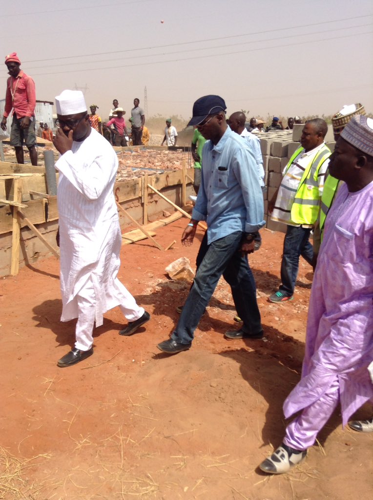 FMWNIG's tweet photo. HM @tundefashola at the site of the National Housing program in gombe state. #FasholaNETour https://t.co/ZUG0nn1fhT