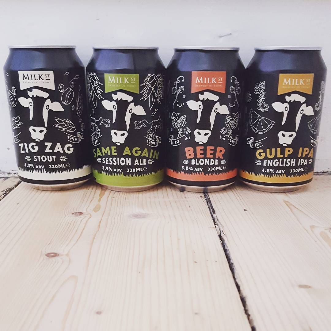 lovesomersetonl's tweet photo. Picked up these beauts from @MilkStreetBrew today @SheptonMarket  - love the packaging! Taste awesome too! 😁👌 #shoplocal #lovesomersetonline https://t.co/tyGhQW1BbL