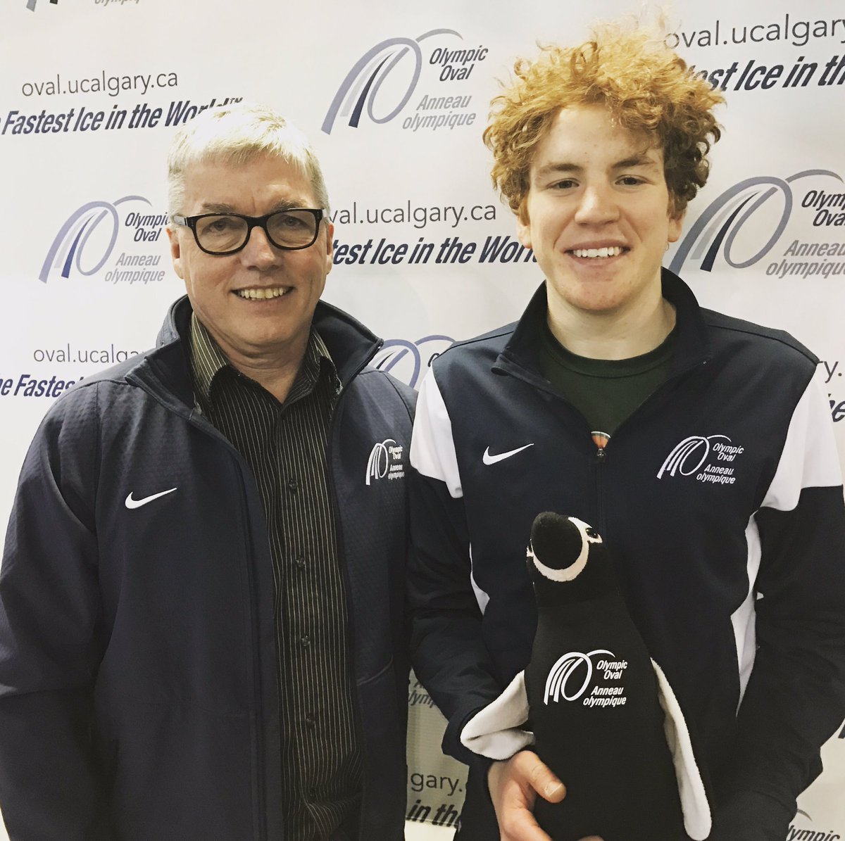 theolympicoval's tweet image. Yves Hamelin &amp;amp; JP with the newest CDN Jr. Recordholder @GFish_33 who set a new record twice on #TheFastestIceInTheWorld this season! #HeFast