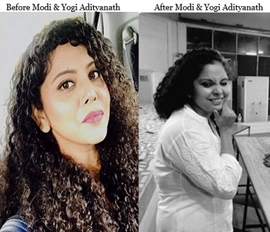 mediacrooks's tweet photo. The face of media... Before and after #YogiAdityanath https://t.co/c5VRIezQJm