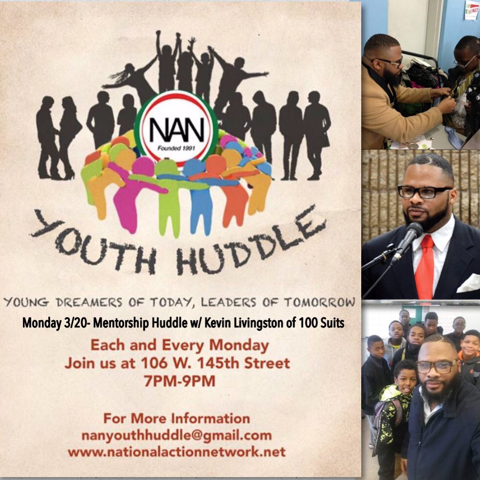 NANYouthHuddle's tweet photo. Join us tomorrow at our weekly #NANYouthHuddle program, @100suits is joining us to discuss the importance of Mentorship. #HuddleUpForChange https://t.co/hWIyxXqEI1