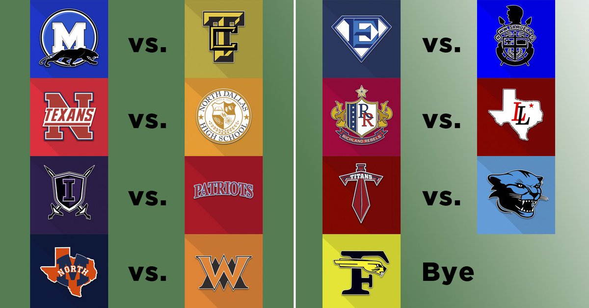 SportsDayHS's tweet photo. Logo tourney 5A Group C: @CHSTitanNation vs. @ArlSeguinFball. @McKinneyNorthHS vs. @WMrecruiting. Who will advance? https://t.co/0hatx0KLsc https://t.co/06FADSpKoL
