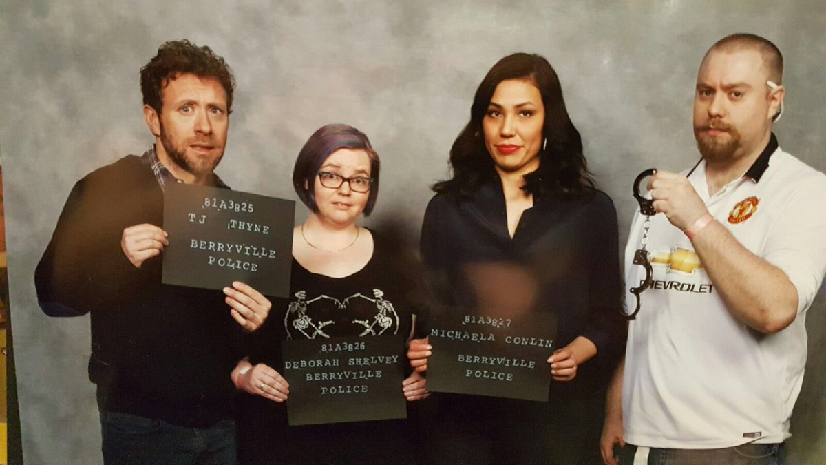 dlshelvey's tweet photo. @michaelaconlin @TJThyne Thank you for today! It was so amazing getting to meet you. #goingtojail #BonesFan https://t.co/osF5aj7g28