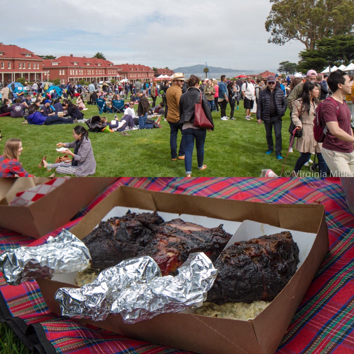 A beautiful day for the return of #OfftheGrid <a href="/presidiosf/">Presidio of San Francisco</a> <a href="/otgsf/">Off the Grid</a> -and, oh, those juicy <a href="/thewholebeast/">The Whole Beast</a> #turkey legs! #picnic #SF #foodtrucks
