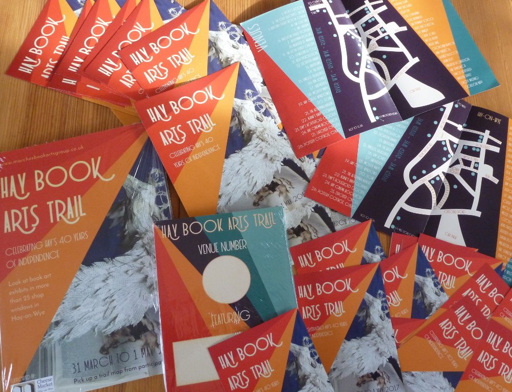 Love Hay Book Arts Trail promotional flyers and Trail maps. #Hay40 #Haybookartstrail #bookstagram2017