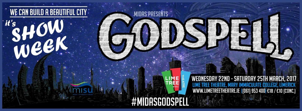 MIDAS_MIC's tweet photo. Can you believe it's show week? Tickets still available online at https://t.co/mUVC4xl6gG or in the Box Office. #MIDASGODSPELL. https://t.co/Ulu0L5f2Su