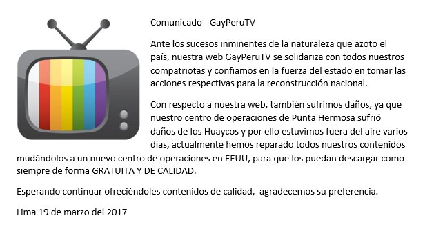 gayperutv's tweet photo. #GayPeru #GayperuTV #UnaSolaFuerza #Comunicado https://t.co/hWzVYNnBZF https://t.co/5lJx4qlmwt
