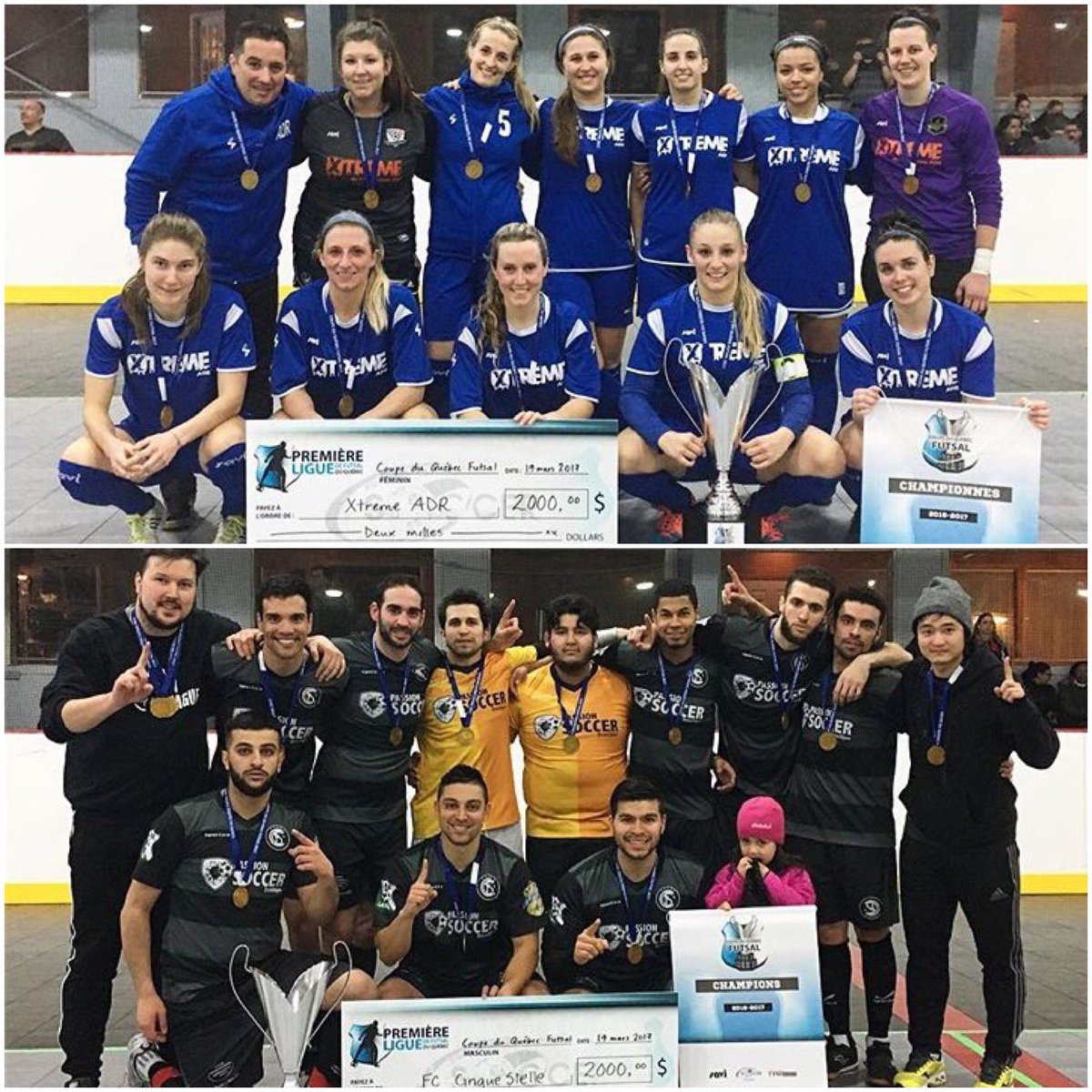 kssoccer_'s tweet photo. Congratulations to the Quebec Cup champions, Xtreme ADR and Cinque Stelle FC. Futsal continues to grow positively. https://t.co/1UT3uSuNeD