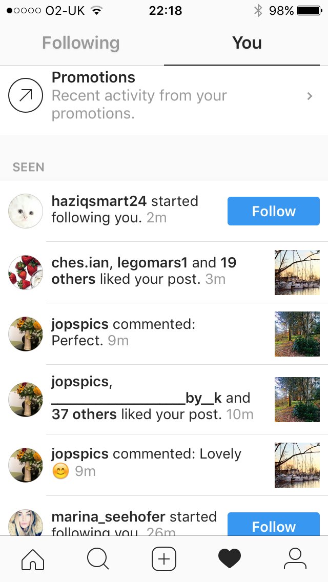 Blenheim_Lodge's tweet image. @instagram TWEET 4: BUG? This list of Likes &amp;amp; Comments jumbles up &amp;amp; shows up as Seen and New under YOU. #instagramproblem #bug #ighelp