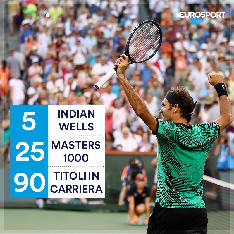 Eurosport_IT's tweet photo. Grazie, Roger #Federer, perché non smetti MAI di emozionarci😍🎾🙏

Battuto Wawrinka 6-4 7-5 in finale a #IndianWells https://t.co/eUUbw5XpCM https://t.co/KrZaZbSP58