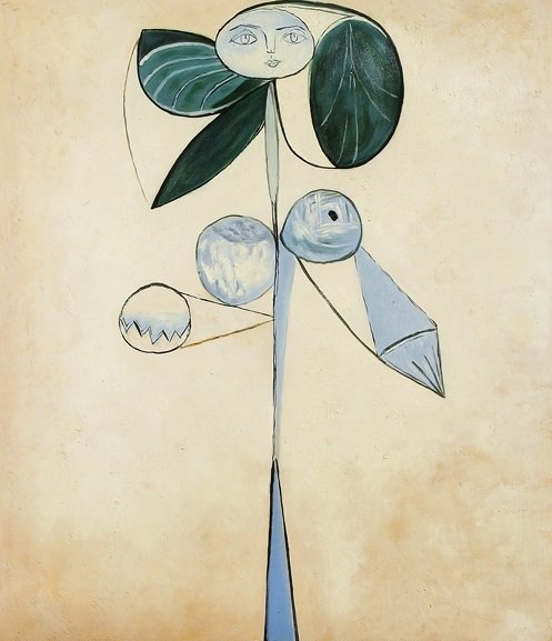 «Todos nos parecemos a un animal, menos tú. Tú te pareces a una flor.»

#Picasso a #FrançoiseGilot
La mujer flor, 1946.
