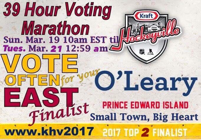 IslandersHKY's tweet photo. O'Leary has made the TOP 2 in the 2017 #KraftHockeyville ! They need all hands on deck to win this, so let's all come together and help out! https://t.co/0g2i5MM0Uy