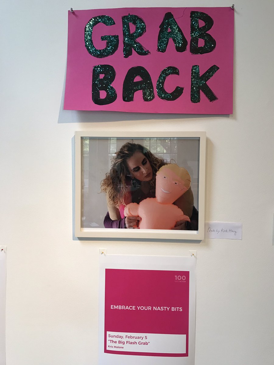 tigerbeat's tweet photo. And display of @100DaysAction work though March 18 @SoEx_SF til 5 pm For future art & action https://t.co/wwaiu1d6Tb #100DaysAction #Trump https://t.co/clHv4C64BL