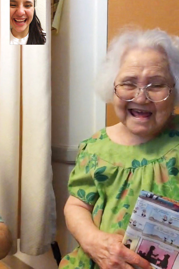 CaiteeK's tweet photo. distance is hard when your grandma is this cute #bff https://t.co/lbdoab1OCz