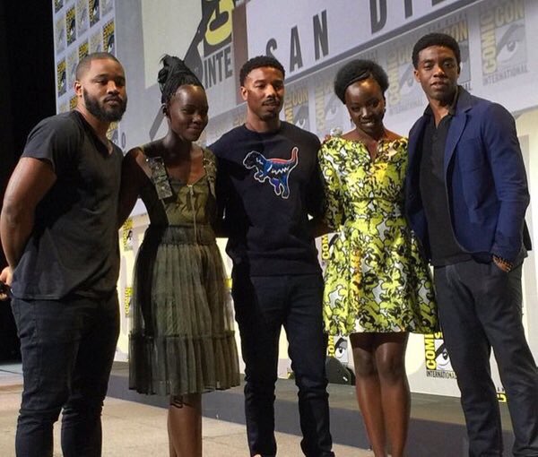 the Black Panther movie cast at #SDCC2016 ✊🏾✊🏿