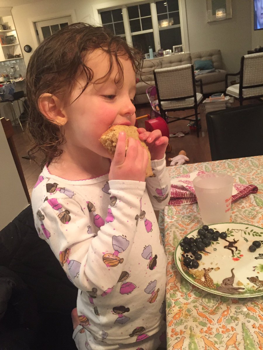 rkammerer's tweet photo. This yummy #smallvictory afternoon cake was so loved by 3yo, she took eating it to a whole new level. Thank you @turshen - huge hit in CT! https://t.co/p1MrWQAFyl