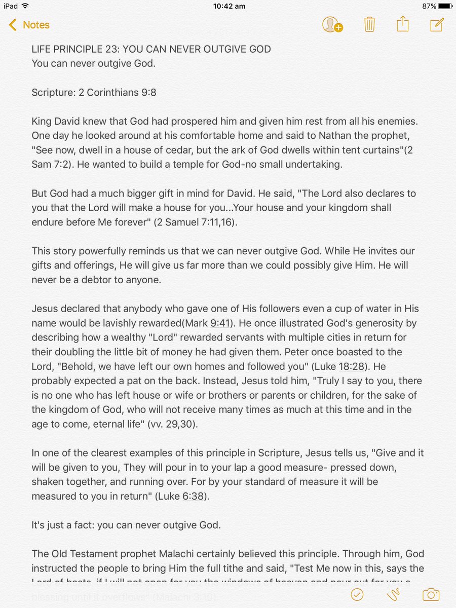 favoredivory's tweet photo. LIFE PRINCIPLE 23: YOU CAN NEVER OUTGIVE GOD. #devotion #20March2017 https://t.co/VbTJ5PVpEe