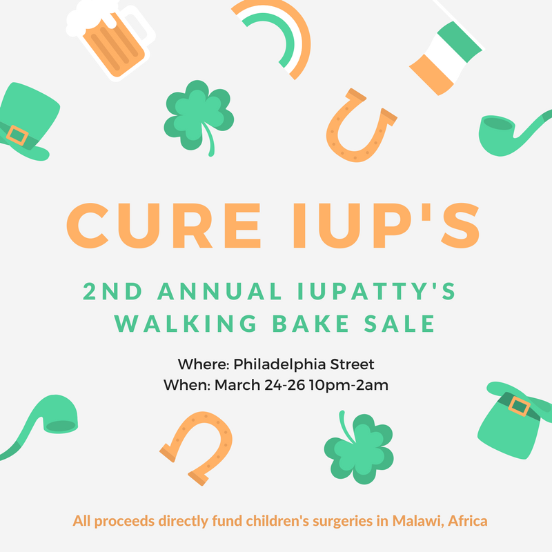cure_iup's tweet photo. Hey IUP, next weekend is our 2nd annual walking bake sale! Come and help fund children's surgeries! #cureiup https://t.co/4Q9fIz2nkI