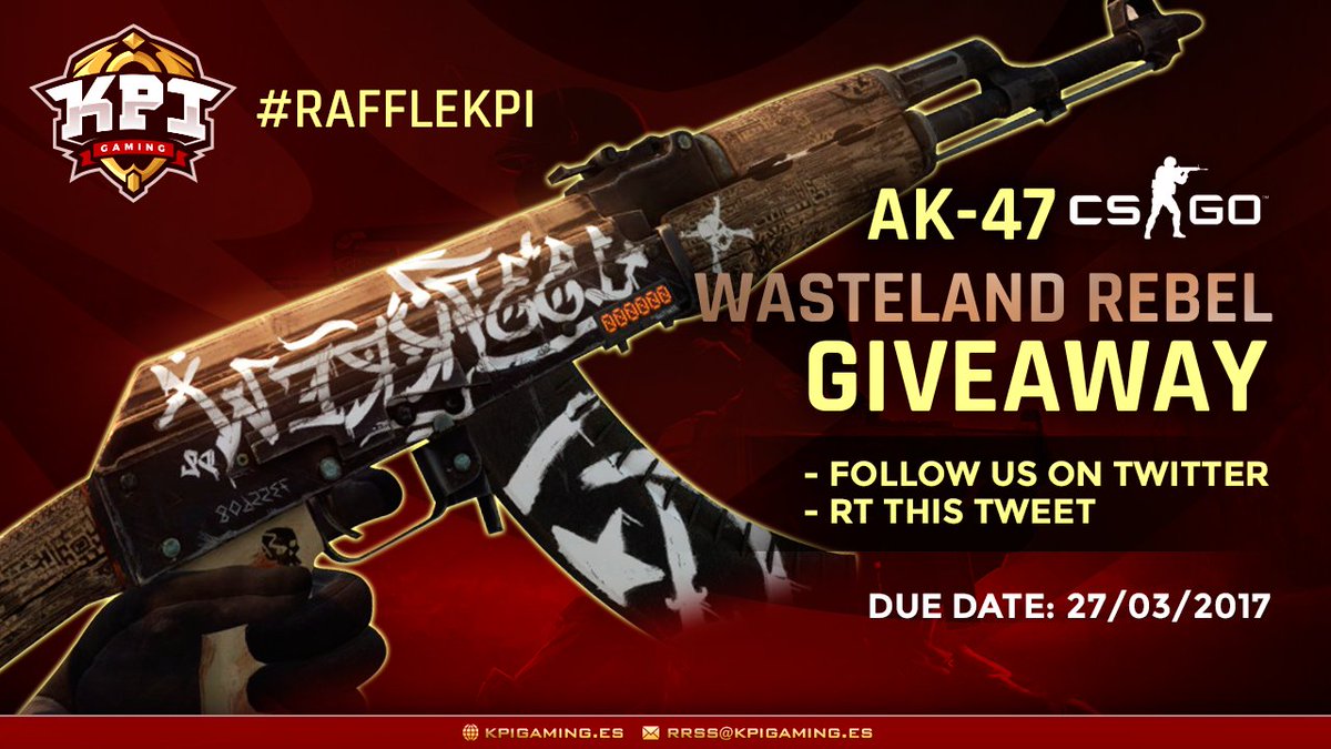 KPI_WORLD's tweet photo. [#RaffleKPI] Esta semana os traemos una AK-47 | Rebelde del Yermo. ¡Gana esta skin de #CSGO haciendo Follow y RT! #CSGOgiveaway https://t.co/ppXRxsD41G