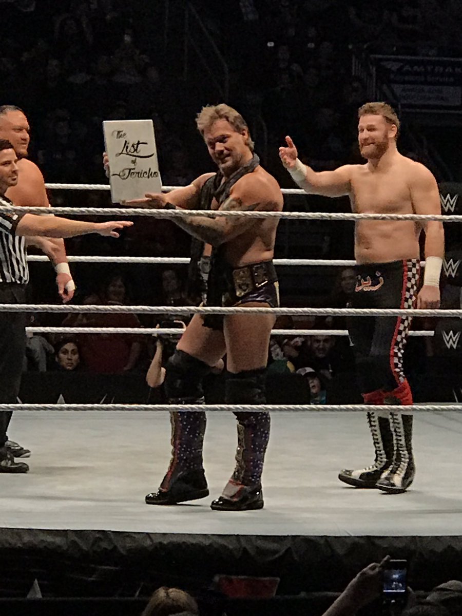 qabriels's tweet photo. We were graced with the List of Jericho tonight in #WWEHershey! @IAmJericho @iLikeSamiZayn https://t.co/agYkmtdwSE