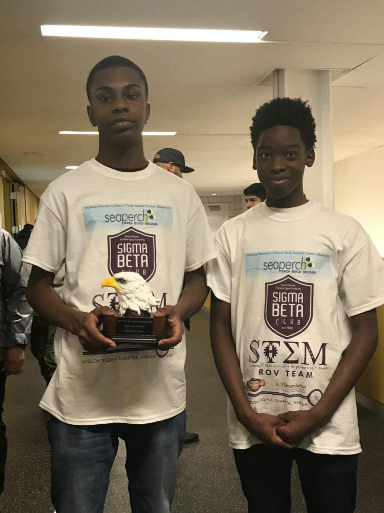 HarlemSBC's tweet photo. Congratulations to Epsilon Sigma Chapter's Sigma Beta Club for winning first 1st at the US Navy ROV competition https://t.co/VjVNmkZ0Bn