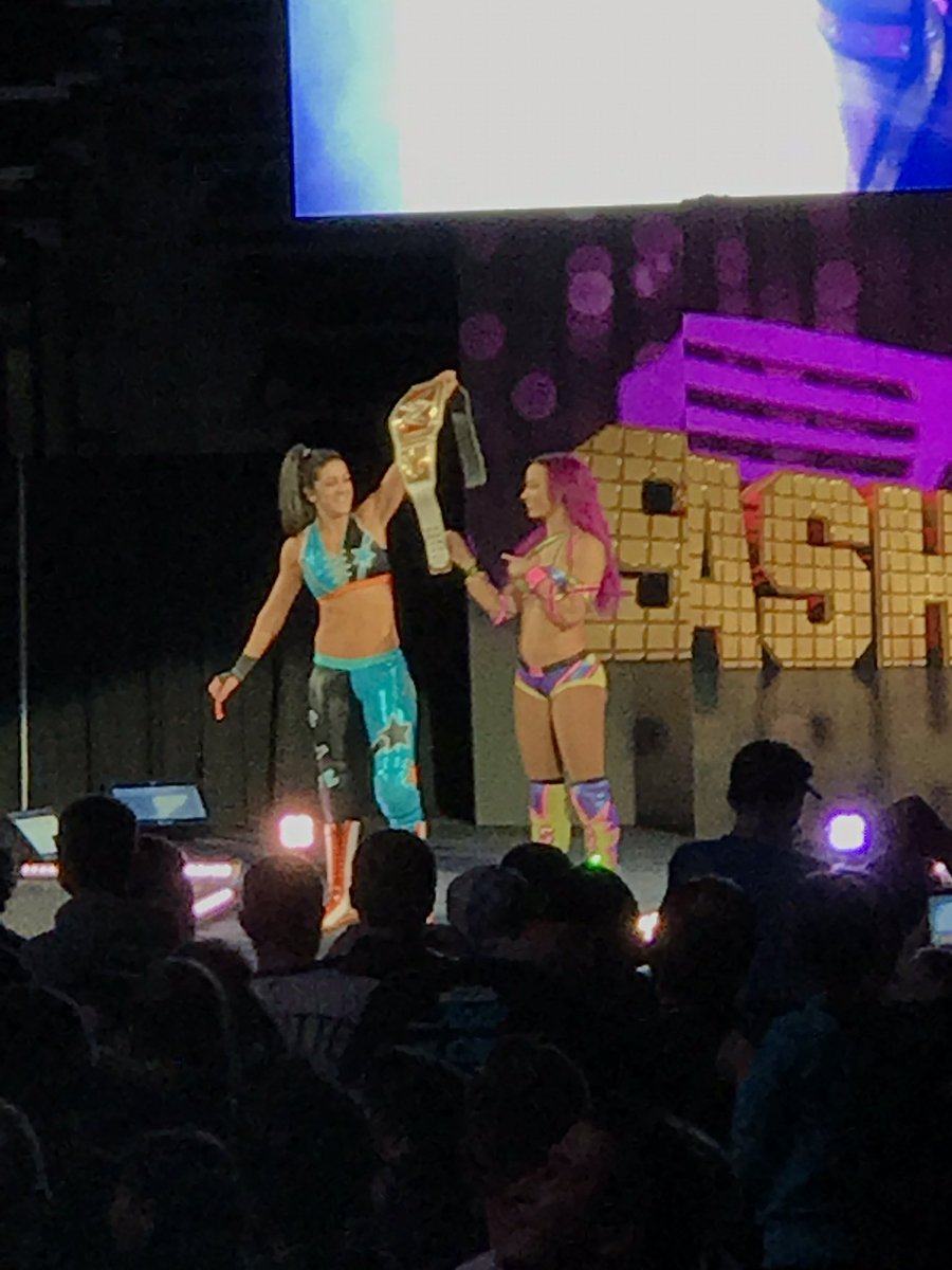 qabriels's tweet photo. My girls @SashaBanksWWE and @itsBayleyWWE! #WWEHershey #FriendshipGoals https://t.co/KRqV0ErpFi