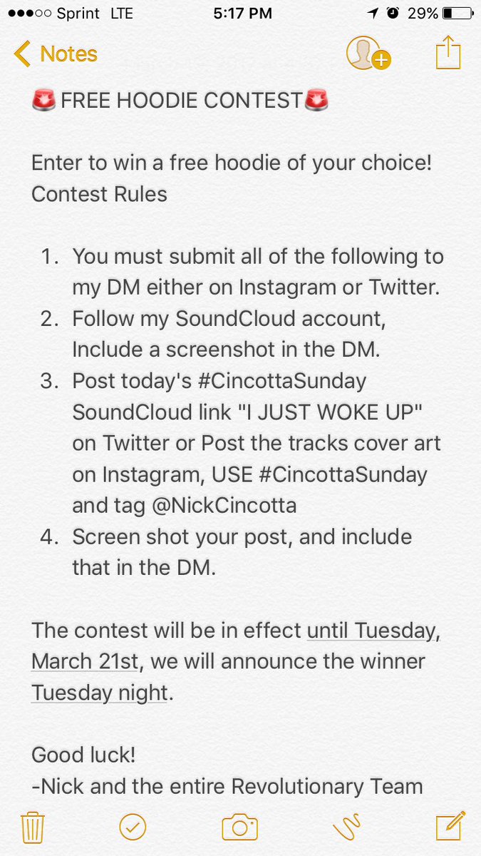 NickCincotta's tweet photo. Follow these rules to win a FREE HOODIE!!! https://t.co/ugOUjTg2a9