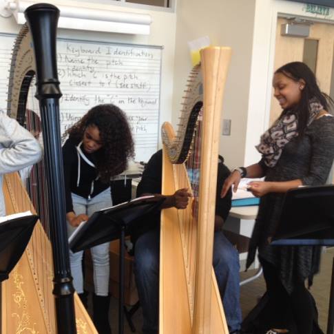 STEAM day was a success! #UYHE students performed give their first harp lessons!  #harpandphysics #soundwaves #STEAM