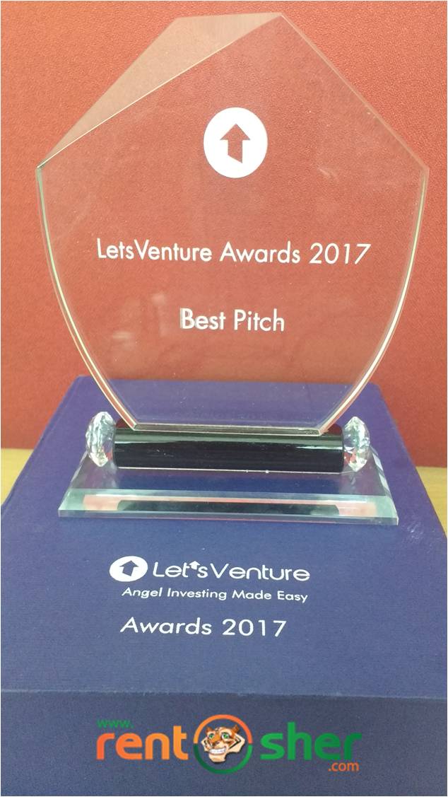 RentSher's tweet photo. It was a great moment for @RentSher to receive “Best Pitch” award from @TVMohandasPai at #LetsIgnite2017 conducted by @letsventurein. https://t.co/LEsPTn1c0Q