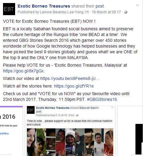 exotic_borneo's tweet photo. Please help VOTE for us - 'Exotic Borneo Treasures, Malaysia' NOW at https://t.co/hjBG0H5ZPN . #GBGStories16 https://t.co/Qzm28uINv5