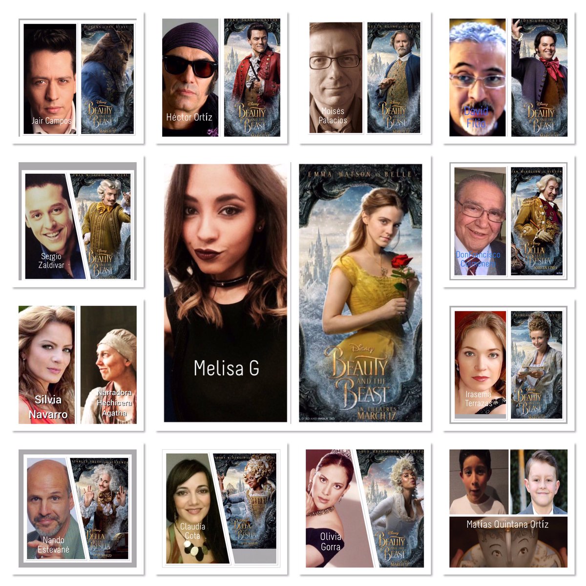 MoisesPalacios's tweet photo. En la peli nos dieron créditos muy tristes. Esto es un homenaje al gran elenco de doblaje de La Bella y la Bestia 2017. Por fa compartan. https://t.co/9B2TABQYsU