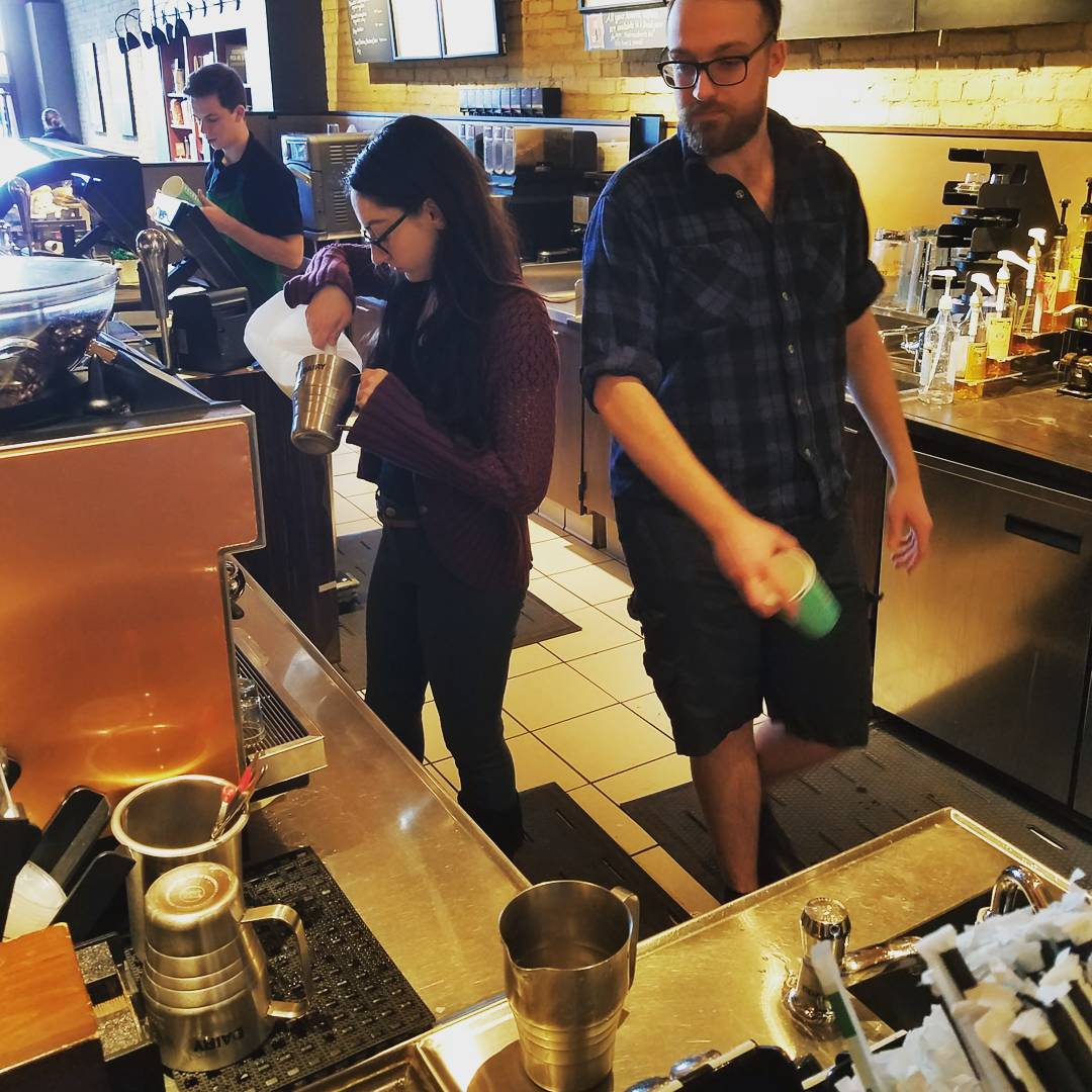 Sbux3rdWard's tweet photo. Congrats Rachel for winning Starbucks Champion in a blind judged, sudden death latte art throwdown tie breaker #starbuckschampion https://t.co/V8FbtQVlLx